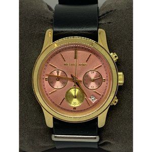 Michael Kors MK6161 Women's Black Leather Analog P